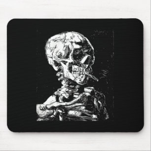 Tapis De Souris Vincent Van Gogh Crâne avec cigarette Squelette Ha