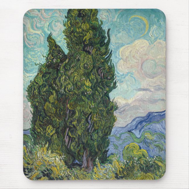Tapis De Souris Vincent van Gogh - Cyprès (Devant)
