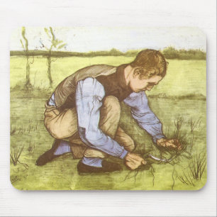 Tapis De Souris Vincent van Gogh - Garçon coupant de l'herbe à la