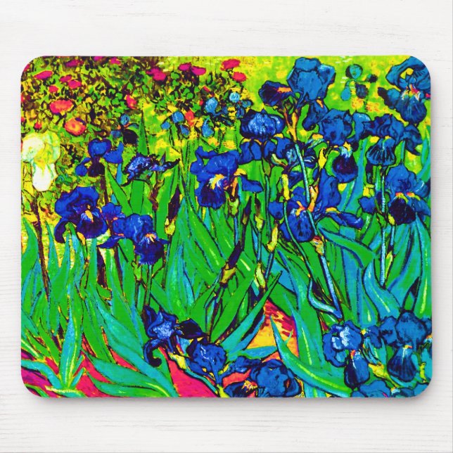 Tapis De Souris Vincent Van Gogh - Irises - Art pop de fleurs (Devant)