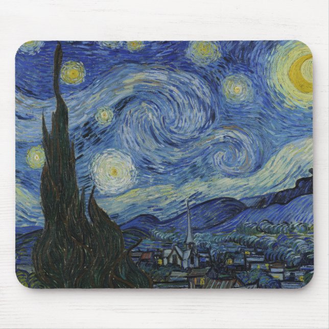 Tapis De Souris Vincent van Gogh - Nuit étoilée (Devant)