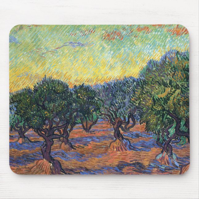 Tapis De Souris Vincent Van Gogh Olive Grove Impressionnisme Art (Devant)
