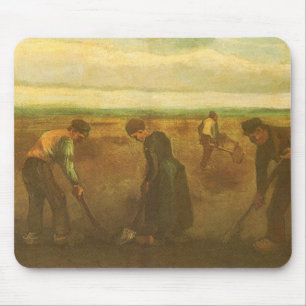 Tapis De Souris Vincent van Gogh - Paysans plantant des pommes de 