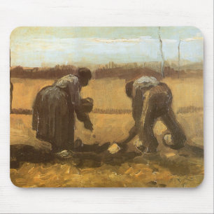 Tapis De Souris Vincent van Gogh - Paysans plantant des pommes de 