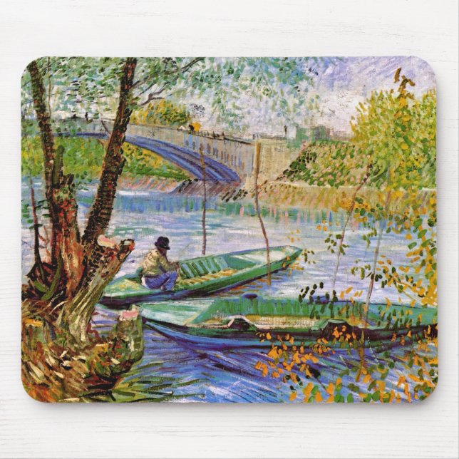Tapis De Souris Vincent Van Gogh - Pêche Au Printemps (Devant)