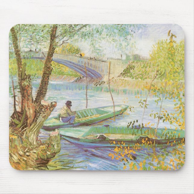 Tapis De Souris Vincent van Gogh Pêche au printemps, Pont de Clich (Devant)