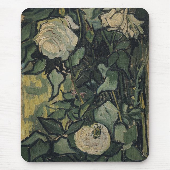 Tapis De Souris Vincent van Gogh - Roses et coléoptères (Devant)