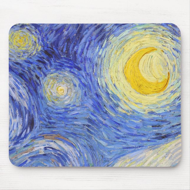 Tapis De Souris Vincent Willem van Gogh, "Nuit étoilée" (Devant)
