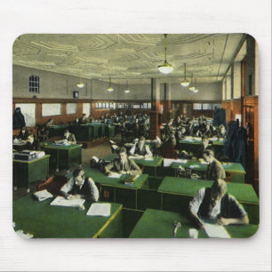Tapis De Souris Vintage Business, Journalistes dans le bureau des 