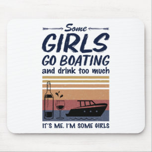 Tapis De Souris Vintage Certaines Filles Aller En Bateau Et Boire