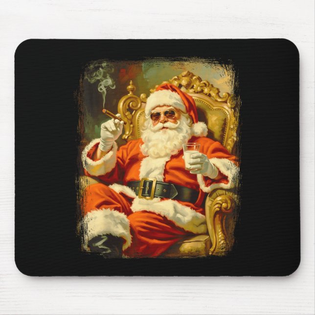 Tapis De Souris Vintage Funny Cool Big Boss Santa  (Devant)