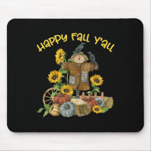 Tapis De Souris Vintage Happy Fall Y'all Scarecrow Thanksgiving Ha