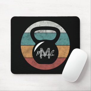 Tapis De Souris Vintage kettlebell personnalisé nom monographique