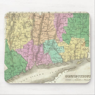 Tapis De Souris Vintage Map of Connecticut (1827)