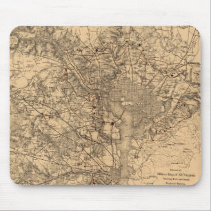 Tapis De Souris Vintage Map of the Washington DC Area (1865)