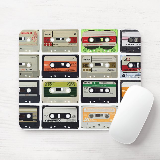 Tapis De Souris Vintage Music Tapes (Avec souris)
