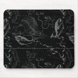 Tapis De Souris Vintage Pisces Constellation Hevelius Engrèvement