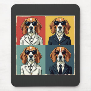 Tapis De Souris Vintage Rerto Beagle Chien les années 70 Style Lun