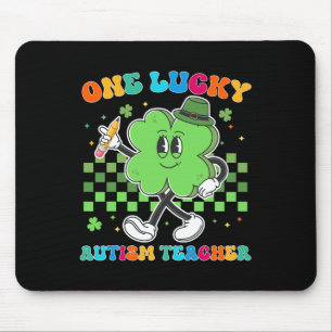 Tapis De Souris Vintage Un Lucky Autisme Enseignant St Patrick Day
