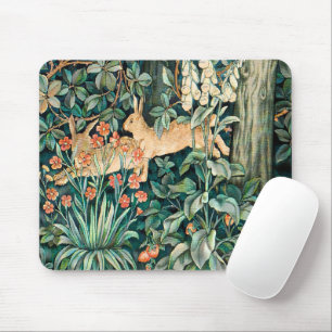 Tapis De Souris Vintage "verdure" - Fleur d'arbre et lapin