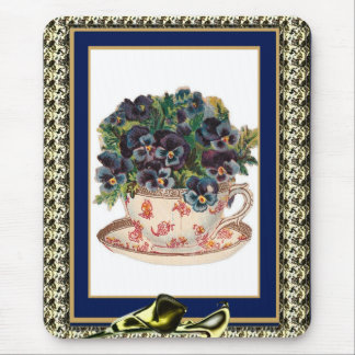 Tapis de souris vintage violet floral 2