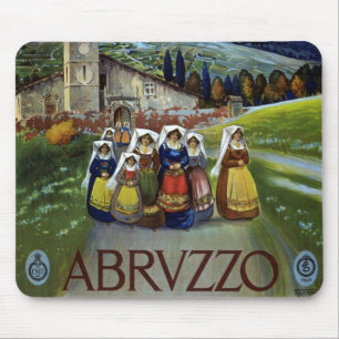 Tapis De Souris Vintage voyage, Femmes des Abruzzes, Italie