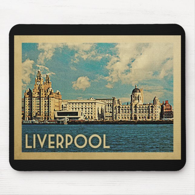 Tapis De Souris Vintage voyage Liverpool (Devant)