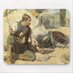 Tapis De Souris Vintage Western Cowboys, Hopalong par NC Wyeth