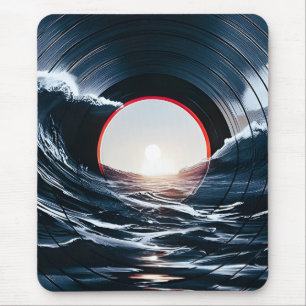 Tapis De Souris Vinyle Vintage Surf Vague Océan Musique Rétro