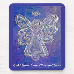 Tapis De Souris Violet Angel Mousepad avec message Customisé