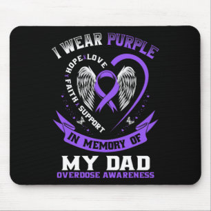 Tapis De Souris Violet En Mémoire De Mon Papa Toxicomanie Sensibil