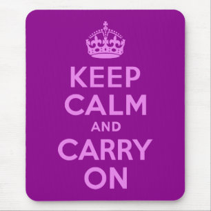 Tapis De Souris Violet Gardez le calme et continuer