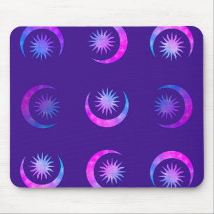 Tapis De Souris Violet Indigo Pourpre Lune & Soleil Zen