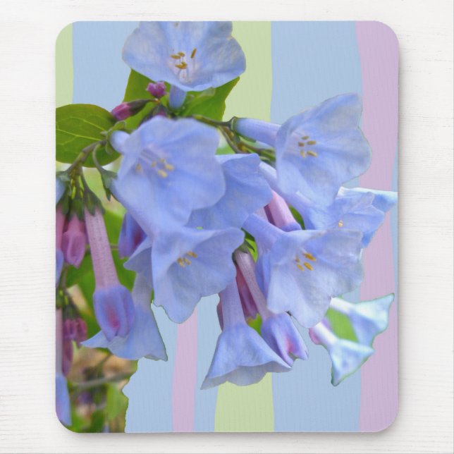 Tapis De Souris Virginia Bluebells Fleur sauvage Mousepad (Devant)