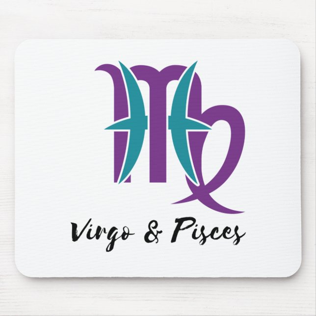 Tapis De Souris Virgo et Pisces Couples Zodiac Astrologie (Devant)