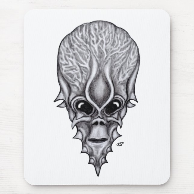 Tapis De Souris Visage Alien, Reconstruction faciale du crâne afri (Devant)
