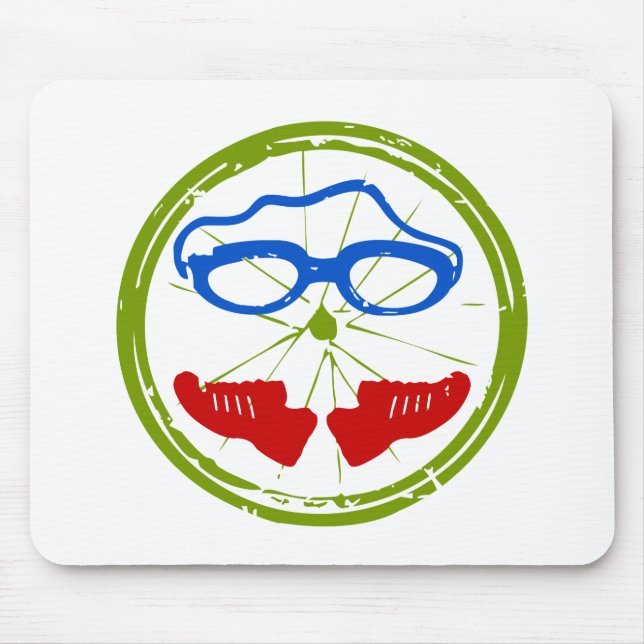 Tapis De Souris Visage de triathlon (Devant)