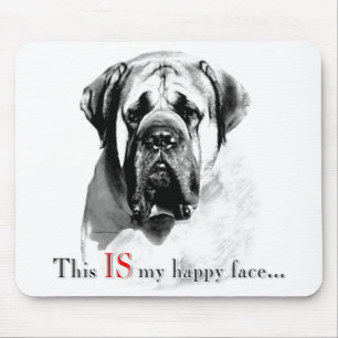 Tapis De Souris Visage heureux Mousepad de mastiff