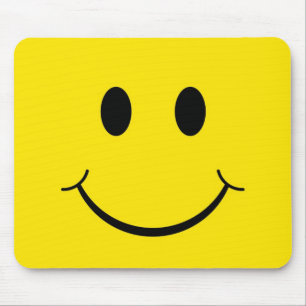 Tapis De Souris Visage Jaune Heureux Classique des Années 70