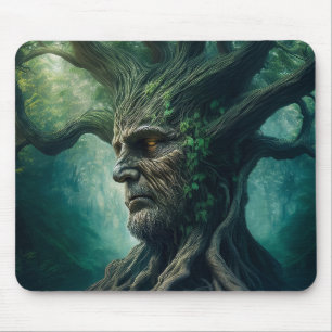 Tapis De Souris Visage sage dans la forêt mystique de l'arbre anti