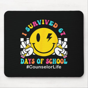 Tapis De Souris Visage Sourire J'ai Survécu 67 Jours De Conseiller