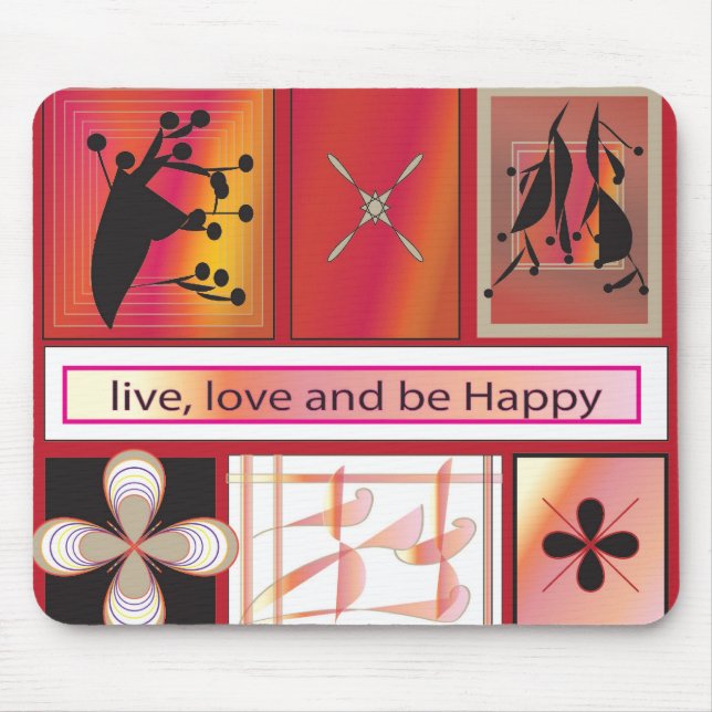 Tapis De Souris Vivent, l'amour et soient heureux (Devant)