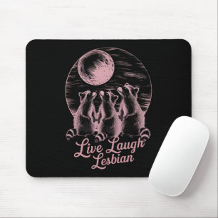 Tapis De Souris Vivez Riez Lesbienne Raton Laveur Lesbienne Fierté