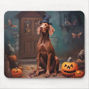 Tapis De Souris Vizsla Potirons Halloween Effrayant
