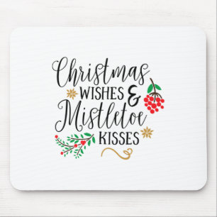 Tapis De Souris voeux de Noël Mistletoe Kisses Chemises de Noël