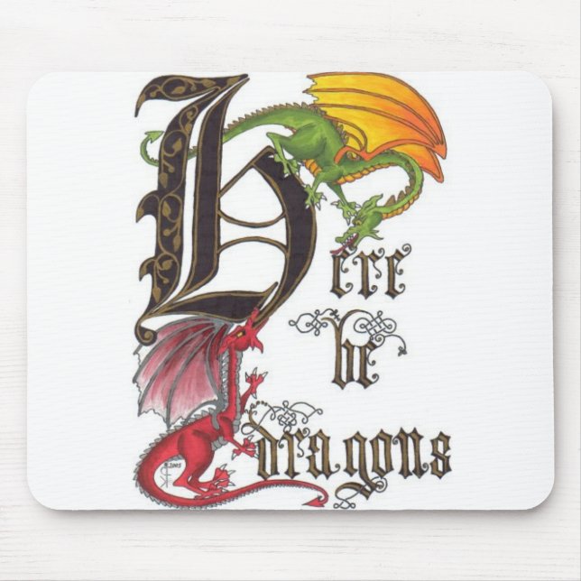 Tapis De Souris Voici des dragons Mousepad (Devant)