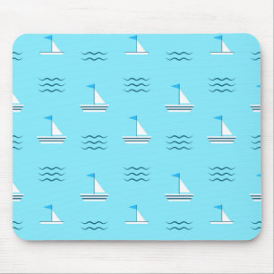 Tapis De Souris Voiliers sur le motif bleu de mer