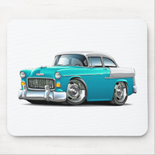 Tapis De Souris Voiture 1955 Turquoise-Blanche de Chevy Belair