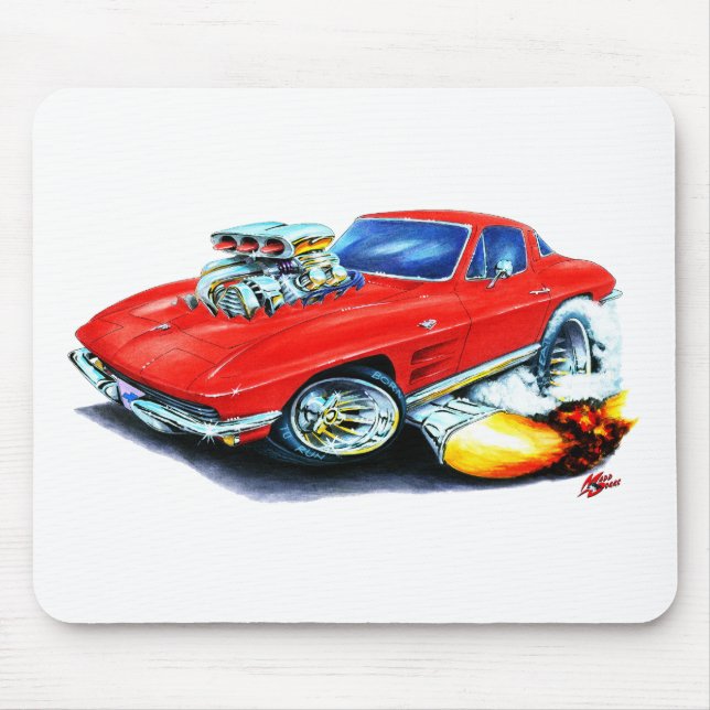 Tapis De Souris Voiture 1963-64 de rouge de Corvette (Devant)