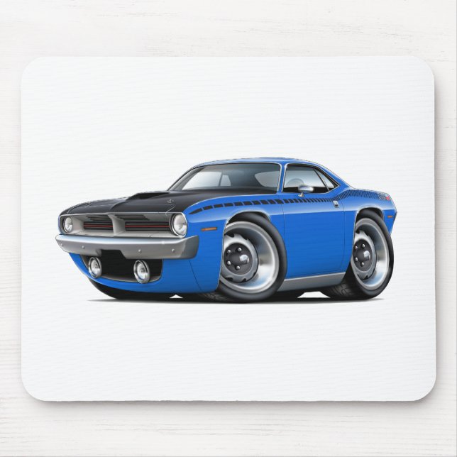 Tapis De Souris Voiture 1970 de bleu de Cuda AAR (Devant)